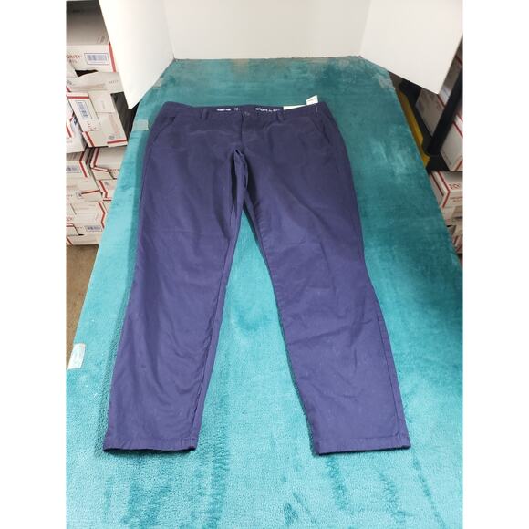 Gap Pants Size 14 Womens Blue Stretch Chino Khaki Work Career Skinny NWT - Picture 1 of 14